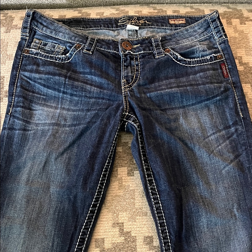 Silver Jeans Women's Deep Blue Santorini Cropped Jeans